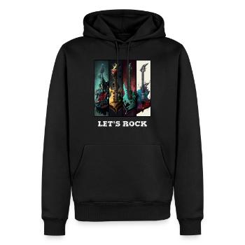 Lets rock - Sweat à capuche Premium bio Homme - noir - Devant - Nico (187cm)
