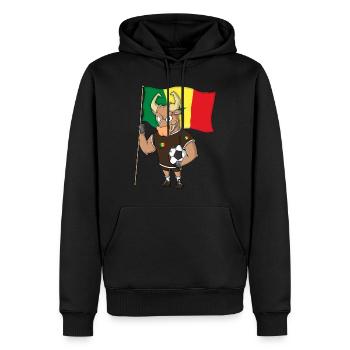 Taureau Fan Sénégal - Sweat à capuche Premium bio Homme - noir - Devant - Nico (187cm)
