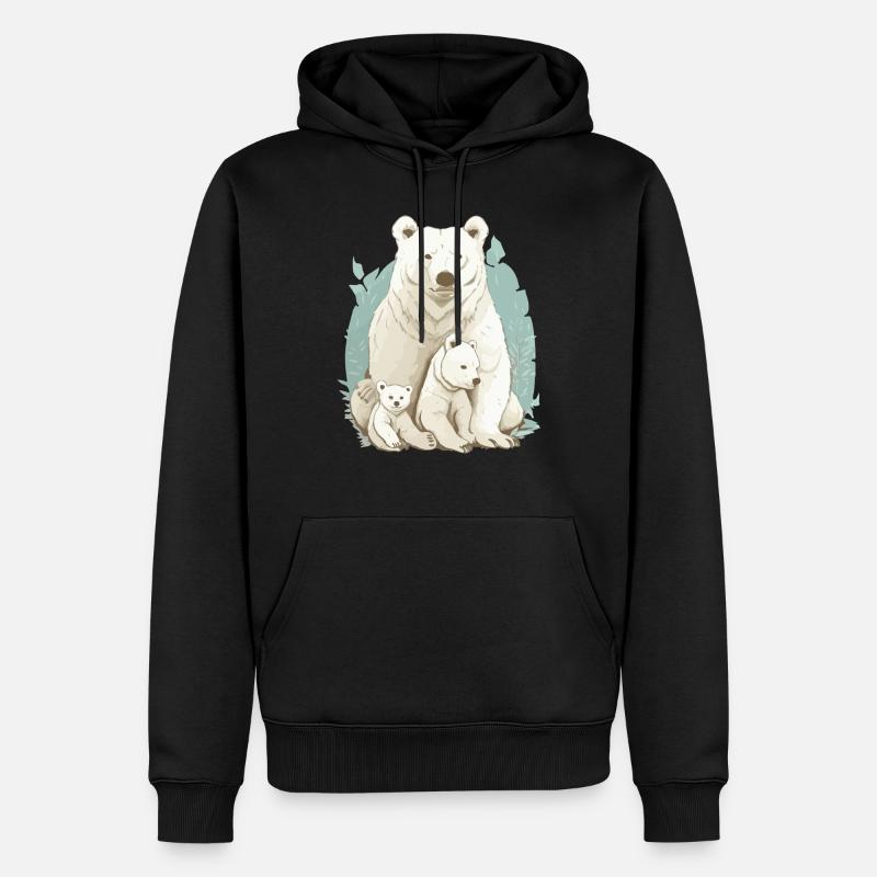 Mama Bär - Männer Premium Bio Hoodie - Schwarz