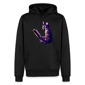 Kater Buch Katze Bücher Hauskatze Lesen Kätzchen - Männer Premium Bio Hoodie - Schwarz - Vorne - Nico (187cm)