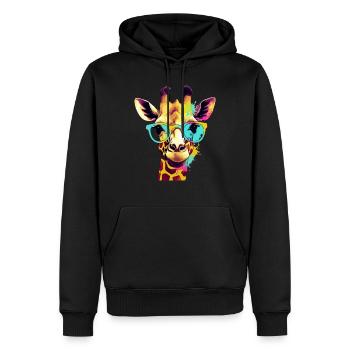 Aliz die Giraffe - Männer Premium Bio Hoodie - Schwarz - Vorne - Nico (187cm)