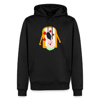 I, SCORT - Sweat à capuche Premium bio Homme - noir - Devant - Nico (187cm)
