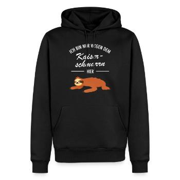 Ich Bin Nur Wegen Dem Kaiserschmarrn Hier Faultier - Männer Premium Bio Hoodie - Schwarz - Vorne - Nico (187cm)