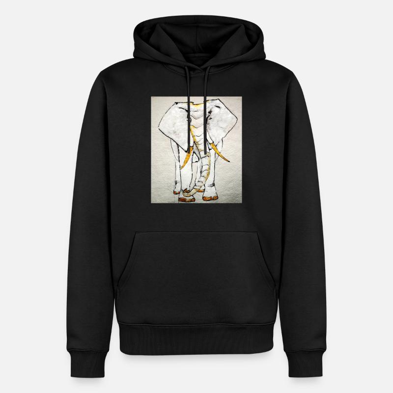 Éléphant blanc - Sweat à capuche Premium bio Homme - noir