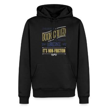bibliophile happy cat films livre ver amour cool - Sweat à capuche Premium bio Homme - noir - Devant - Nico (187cm)