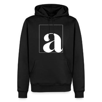 Lettre alphabet a - Sweat à capuche Premium bio Homme - noir - Devant - Nico (187cm)