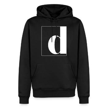 Buchstabenalphabet d - Männer Premium Bio Hoodie - Schwarz - Vorne - Nico (187cm)