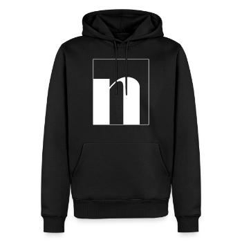 Buchstaben-Alphabet n - Männer Premium Bio Hoodie - Schwarz - Vorne - Nico (187cm)
