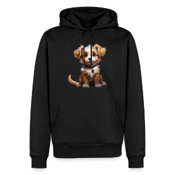 Chibi-Hund - Männer Premium Bio Hoodie - Schwarz - Vorne - Nico (187cm)