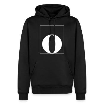 Buchstaben-Alphabet o - Männer Premium Bio Hoodie - Schwarz - Vorne - Nico (187cm)
