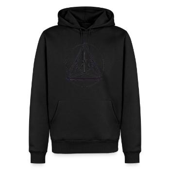 ethereum abstraktes Prisma - Männer Premium Bio Hoodie - Schwarz - Vorne - Nico (187cm)