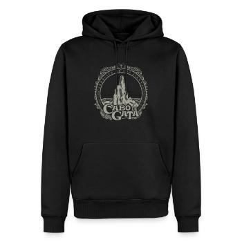 Récif Mermaid - Sweat à capuche Premium bio Homme - noir - Devant - Nico (187cm)