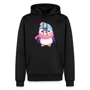 Winterwunderland-Pinguin - Männer Premium Bio Hoodie - Schwarz - Vorne - Nico (187cm)