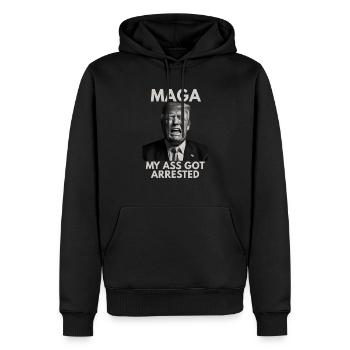 Anti--Witz über lustige politische Parodie der Demokraten - Männer Premium Bio Hoodie - Schwarz - Vorne - Nico (187cm)