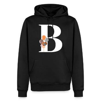 Buchstabe b Geburtstagsballon - Männer Premium Bio Hoodie - Schwarz - Vorne - Nico (187cm)