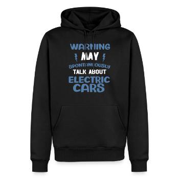 electric car owner gift ecologic gift electric car - Sweat à capuche Premium bio Homme - noir - Devant - Nico (187cm)