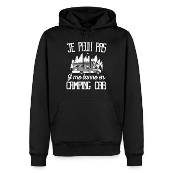 Cadeau camping car humour papy retraite noël - Sweat à capuche Premium bio Homme - noir - Devant - Nico (187cm)