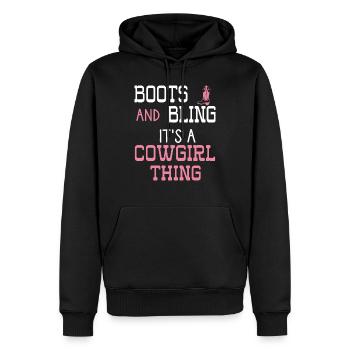 Funny women thing love country life women boots - Sweat à capuche Premium bio Homme - noir - Devant - Nico (187cm)