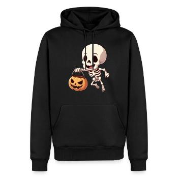halloween squelette heureux - Sweat à capuche Premium bio Homme - noir - Devant - Nico (187cm)