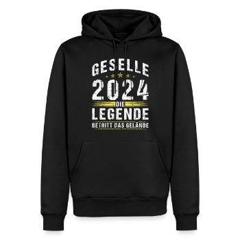 Geselle 2024 Gesellenprüfung Bestandene Ausbildung - Männer Premium Bio Hoodie - Schwarz - Vorne - Nico (187cm)