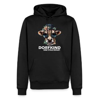 Conception de fermier avec un enfant de village de vaches et fier de l’être ! - Sweat à capuche Premium bio Homme - noir - Devant - Nico (187cm)