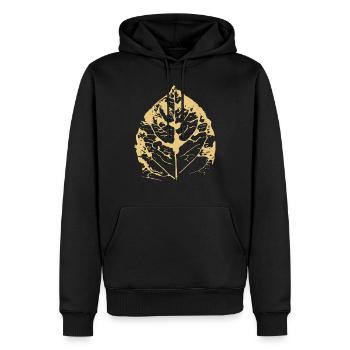 Feuille - Renouée du Japon - Sweat à capuche Premium bio Homme - noir - Devant - Nico (187cm)