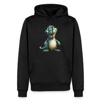Ein lustiges Krokodil - Männer Premium Bio Hoodie - Schwarz - Vorne - Nico (187cm)