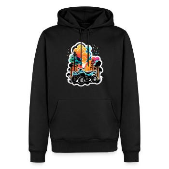 quad et tout terrain - Sweat à capuche Premium bio Homme - noir - Devant - Nico (187cm)