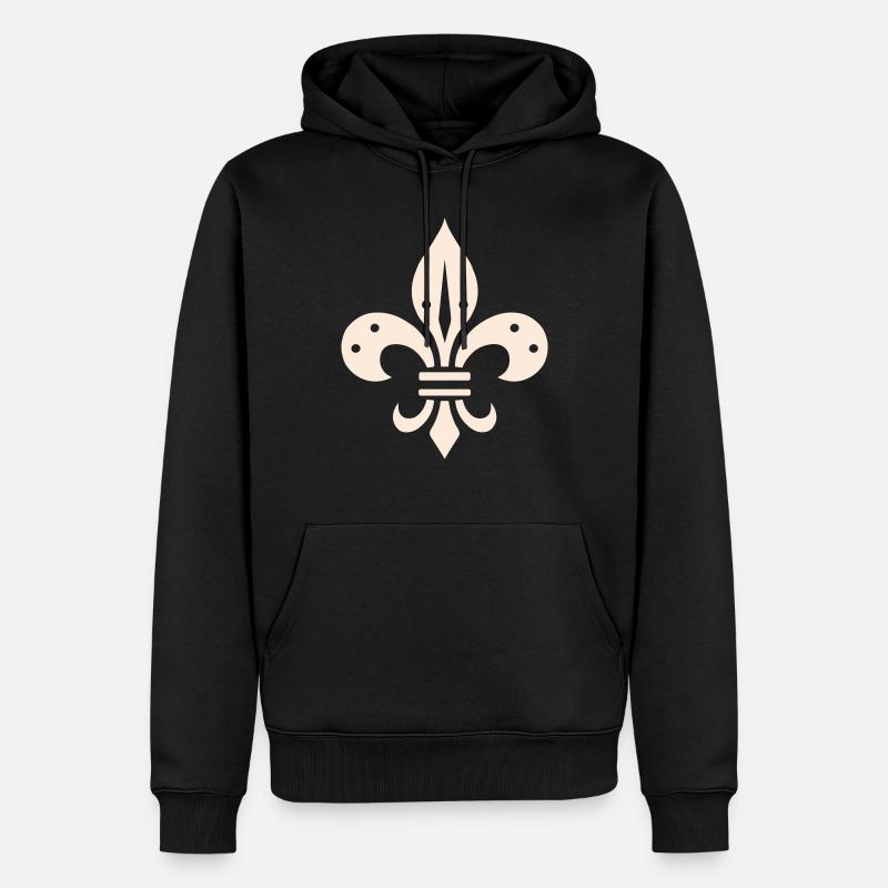 fleur de lis Design - Sweat à capuche Premium bio Homme - noir