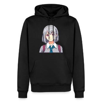 Pixel Schulmädchen Charm - Männer Premium Bio Hoodie - Schwarz - Vorne - Nico (187cm)