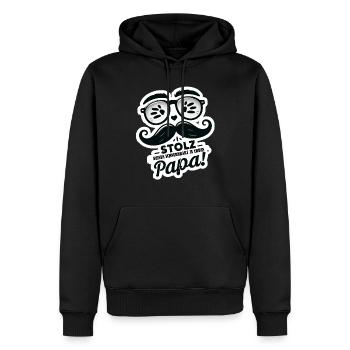 Father's Day Mustache - Men’s Premium Organic Hoodie - black - Front - Nico (187cm)