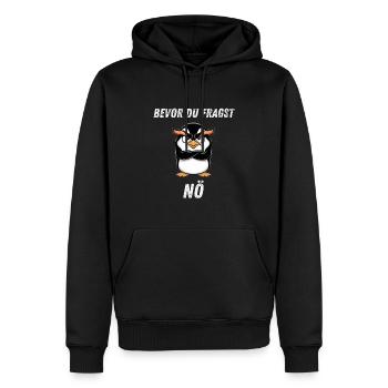 Bevor Du Fragst NÖ| Humor für Faulenzer - Männer Premium Bio Hoodie - Schwarz - Vorne - Nico (187cm)