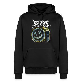 Futur Pas de règles - Sweat à capuche Premium bio Homme - noir - Devant - Nico (187cm)