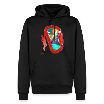 L’ennemi de la gravité - Sweat à capuche Premium bio Homme - noir - Devant - Nico (187cm)