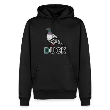 Duck Alert - Men’s Premium Organic Hoodie - black - Front - Nico (187cm)