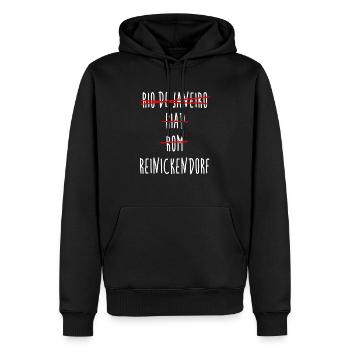 Reinickendorf Berlin Streichliste - Männer Premium Bio Hoodie - Schwarz - Vorne - Nico (187cm)