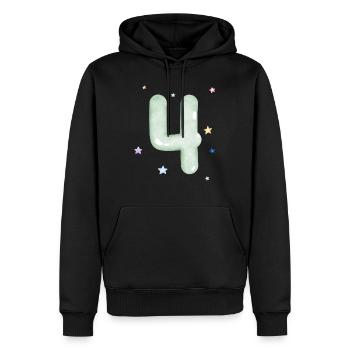 4e anniversaire watercolor étoile - Sweat à capuche Premium bio Homme - noir - Devant - Nico (187cm)