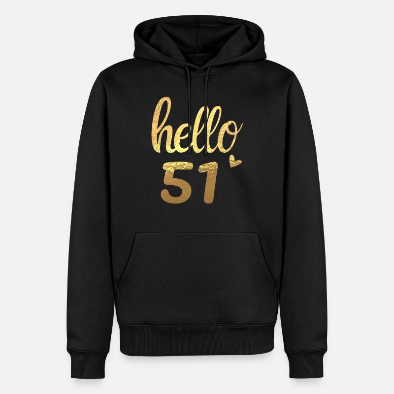 Hello 51 doré - Sweat à capuche Premium bio Homme - noir