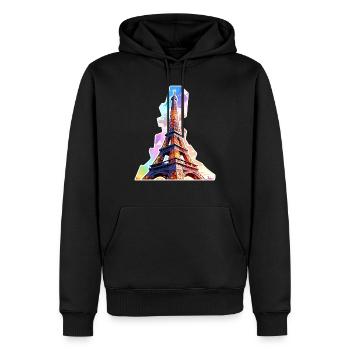 Eiffel tower #14 - Sweat à capuche Premium bio Homme - noir - Devant - Nico (187cm)
