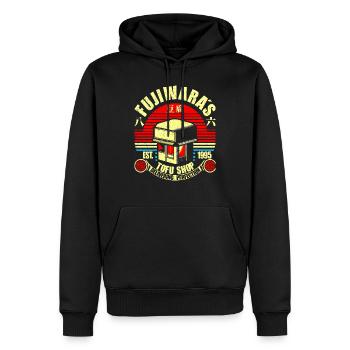 Fujiwara's Tofu Shop Retro Vintage Anime Initiale D - Männer Premium Bio Hoodie - Schwarz - Vorne - Nico (187cm)