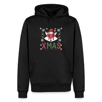 Niedlicher Fuchs mit Weihnachtsmütze Foxy Xmas - Männer Premium Bio Hoodie - Schwarz - Vorne - Nico (187cm)