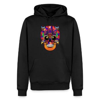 Crâne 10 - Sweat à capuche Premium bio Homme - noir - Devant - Nico (187cm)