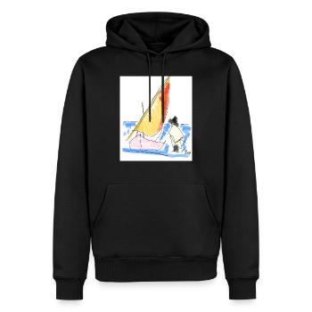 Free Boat - Männer Premium Bio Hoodie - Schwarz - Vorne - Nico (187cm)