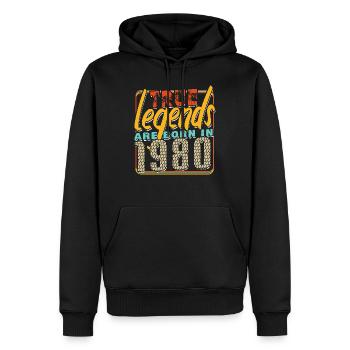 Wahre Legenden werden 1980 geboren Vintage Geburtstag - Männer Premium Bio Hoodie - Schwarz - Vorne - Nico (187cm)