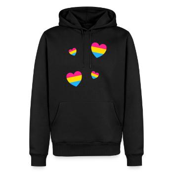 Pansexuelle Flagge Herzen - Männer Premium Bio Hoodie - Schwarz - Vorne - Nico (187cm)