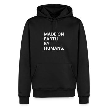 MADE ON EARTH BY HUMANS - Men’s Premium Organic Hoodie - black - Front - Nico (187cm)