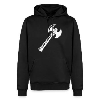 axt 1 - Männer Premium Bio Hoodie - Schwarz - Vorne - Nico (187cm)