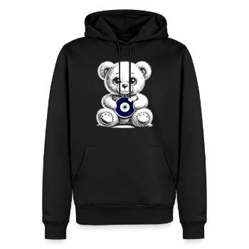 Nazar - Männer Premium Bio Hoodie - Schwarz - Vorne - Nico (187cm)
