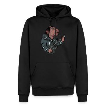 Capybara métalleux - Sweat à capuche Premium bio Homme - noir - Devant - Nico (187cm)