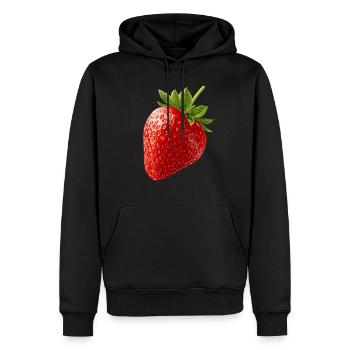 Fraise - Sweat à capuche Premium bio Homme - noir - Devant - Nico (187cm)